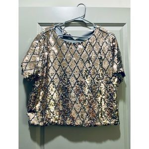 Sparkly Gold & Silver Crop Top